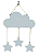 Placa Nuvem/Estrelas com Sisal em MDF (28x15 cm) - Imagem 1